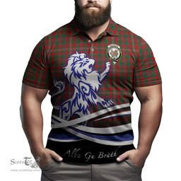 ScotsTee Shop Scottish MacKinnon Clan Crest Tartan Polo Shirt Alba Gu Brath Regal Lion Emblem