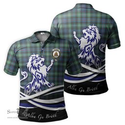ScotsTee Shop Scottish MacKenzie Ancient Clan Crest Tartan Polo Shirt Alba Gu Brath Regal Lion Emblem