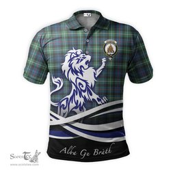 ScotsTee Shop Scottish MacKenzie Ancient Clan Crest Tartan Polo Shirt Alba Gu Brath Regal Lion Emblem