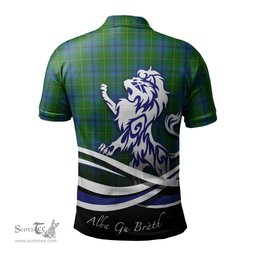 ScotsTee Shop Scottish Johnstone-Johnston Clan Crest Tartan Polo Shirt Alba Gu Brath Regal Lion Emblem