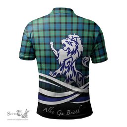 ScotsTee Shop Scottish Gunn Ancient Clan Crest Tartan Polo Shirt Alba Gu Brath Regal Lion Emblem