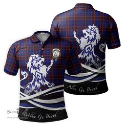 ScotsTee Shop Scottish Home Modern Clan Crest Tartan Polo Shirt Alba Gu Brath Regal Lion Emblem