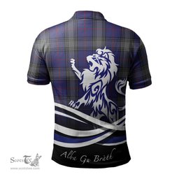 ScotsTee Shop Scottish Kinnaird Clan Crest Tartan Polo Shirt Alba Gu Brath Regal Lion Emblem
