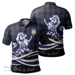 ScotsTee Shop Scottish Home Clan Crest Tartan Polo Shirt Alba Gu Brath Regal Lion Emblem