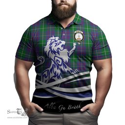 ScotsTee Shop Scottish MacIntyre Inglis Clan Crest Tartan Polo Shirt Alba Gu Brath Regal Lion Emblem
