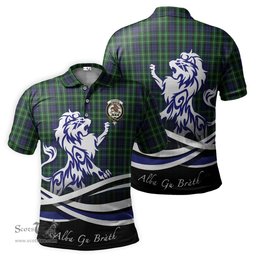 ScotsTee Shop Scottish Graham of Montrose Clan Crest Tartan Polo Shirt Alba Gu Brath Regal Lion Emblem