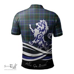 ScotsTee Shop Scottish MacInnes Modern Clan Crest Tartan Polo Shirt Alba Gu Brath Regal Lion Emblem