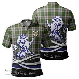 ScotsTee Shop Scottish Hay White Dress Clan Crest Tartan Polo Shirt Alba Gu Brath Regal Lion Emblem