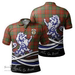 ScotsTee Shop Scottish Hay Ancient Clan Crest Tartan Polo Shirt Alba Gu Brath Regal Lion Emblem