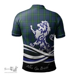 ScotsTee Shop Scottish Hamilton Hunting Clan Crest Tartan Polo Shirt Alba Gu Brath Regal Lion Emblem