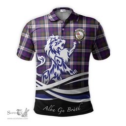 ScotsTee Shop Scottish MacDonald Dress Modern Clan Crest Tartan Polo Shirt Alba Gu Brath Regal Lion Emblem