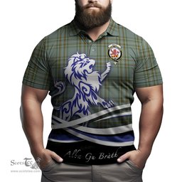 ScotsTee Shop Scottish Kelly Dress Clan Crest Tartan Polo Shirt Alba Gu Brath Regal Lion Emblem