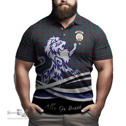 ScotsTee Shop Scottish Jardine Dress Clan Crest Tartan Polo Shirt Alba Gu Brath Regal Lion Emblem