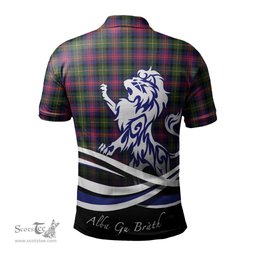 ScotsTee Shop Scottish Logan Modern Clan Crest Tartan Polo Shirt Alba Gu Brath Regal Lion Emblem