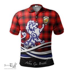 ScotsTee Shop Scottish MacIver Modern Clan Crest Tartan Polo Shirt Alba Gu Brath Regal Lion Emblem