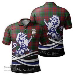 ScotsTee Shop Scottish MacCulloch Clan Crest Tartan Polo Shirt Alba Gu Brath Regal Lion Emblem