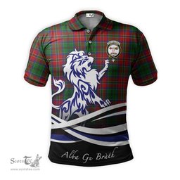 ScotsTee Shop Scottish MacCulloch Clan Crest Tartan Polo Shirt Alba Gu Brath Regal Lion Emblem