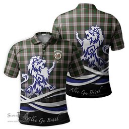 ScotsTee Shop Scottish MacKinnon Dress Clan Crest Tartan Polo Shirt Alba Gu Brath Regal Lion Emblem