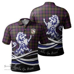 ScotsTee Shop Scottish MacDonald Modern Clan Crest Tartan Polo Shirt Alba Gu Brath Regal Lion Emblem