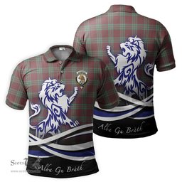 ScotsTee Shop Scottish MacGregor Hunting Ancient Clan Crest Tartan Polo Shirt Alba Gu Brath Regal Lion Emblem