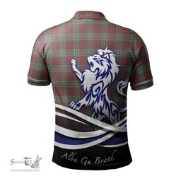 ScotsTee Shop Scottish MacGregor Hunting Ancient Clan Crest Tartan Polo Shirt Alba Gu Brath Regal Lion Emblem