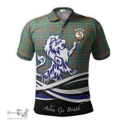 ScotsTee Shop Scottish MacKintosh Hunting Ancient Clan Crest Tartan Polo Shirt Alba Gu Brath Regal Lion Emblem