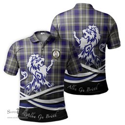 ScotsTee Shop Scottish Livingston Dress Clan Crest Tartan Polo Shirt Alba Gu Brath Regal Lion Emblem