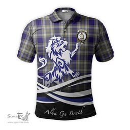 ScotsTee Shop Scottish Livingston Dress Clan Crest Tartan Polo Shirt Alba Gu Brath Regal Lion Emblem