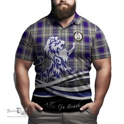 ScotsTee Shop Scottish Livingston Dress Clan Crest Tartan Polo Shirt Alba Gu Brath Regal Lion Emblem