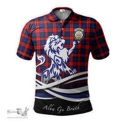 ScotsTee Shop Scottish MacLachlan Modern Clan Crest Tartan Polo Shirt Alba Gu Brath Regal Lion Emblem
