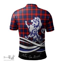 ScotsTee Shop Scottish MacLachlan Modern Clan Crest Tartan Polo Shirt Alba Gu Brath Regal Lion Emblem
