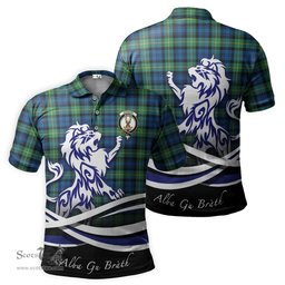 ScotsTee Shop Scottish Gordon Ancient Clan Crest Tartan Polo Shirt Alba Gu Brath Regal Lion Emblem