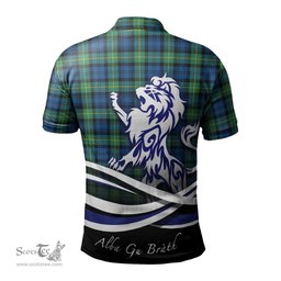 ScotsTee Shop Scottish Gordon Ancient Clan Crest Tartan Polo Shirt Alba Gu Brath Regal Lion Emblem