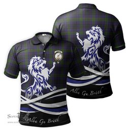 ScotsTee Shop Scottish Lumsden Hunting Clan Crest Tartan Polo Shirt Alba Gu Brath Regal Lion Emblem