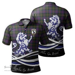 ScotsTee Shop Scottish MacDonell of Glengarry Clan Crest Tartan Polo Shirt Alba Gu Brath Regal Lion Emblem
