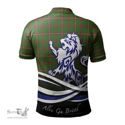 ScotsTee Shop Scottish MacKinnon Hunting Modern Clan Crest Tartan Polo Shirt Alba Gu Brath Regal Lion Emblem