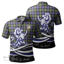 ScotsTee Shop Scottish MacDonald Ancient Clan Crest Tartan Polo Shirt Alba Gu Brath Regal Lion Emblem