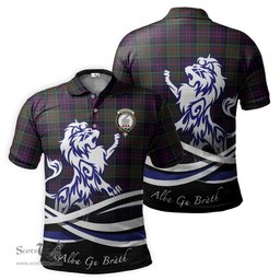 ScotsTee Shop Scottish MacDonald of Clan Ranald Clan Crest Tartan Polo Shirt Alba Gu Brath Regal Lion Emblem
