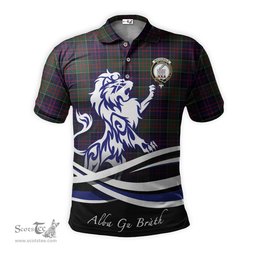 ScotsTee Shop Scottish MacDonald of Clan Ranald Clan Crest Tartan Polo Shirt Alba Gu Brath Regal Lion Emblem