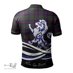 ScotsTee Shop Scottish MacDonald of Clan Ranald Clan Crest Tartan Polo Shirt Alba Gu Brath Regal Lion Emblem