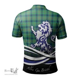 ScotsTee Shop Scottish Kennedy Ancient Clan Crest Tartan Polo Shirt Alba Gu Brath Regal Lion Emblem