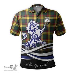ScotsTee Shop Scottish MacMillan Old Modern Clan Crest Tartan Polo Shirt Alba Gu Brath Regal Lion Emblem