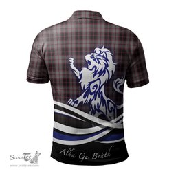 ScotsTee Shop Scottish MacPherson Hunting Clan Crest Tartan Polo Shirt Alba Gu Brath Regal Lion Emblem