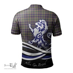 ScotsTee Shop Scottish Taylor Weathered Clan Crest Tartan Polo Shirt Alba Gu Brath Regal Lion Emblem