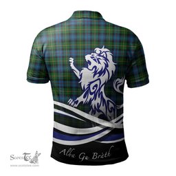 ScotsTee Shop Scottish MacLeod of Skye Clan Crest Tartan Polo Shirt Alba Gu Brath Regal Lion Emblem