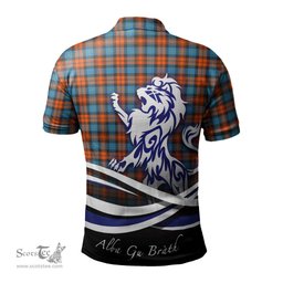 ScotsTee Shop Scottish MacLachlan Ancient Clan Crest Tartan Polo Shirt Alba Gu Brath Regal Lion Emblem