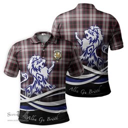 ScotsTee Shop Scottish MacPherson Clan Crest Tartan Polo Shirt Alba Gu Brath Regal Lion Emblem