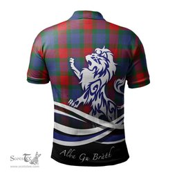 ScotsTee Shop Scottish Mar Clan Crest Tartan Polo Shirt Alba Gu Brath Regal Lion Emblem