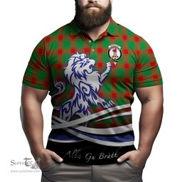 ScotsTee Shop Scottish Middleton Modern Clan Crest Tartan Polo Shirt Alba Gu Brath Regal Lion Emblem