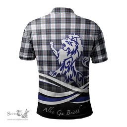 ScotsTee Shop Scottish MacRae Dress Modern Clan Crest Tartan Polo Shirt Alba Gu Brath Regal Lion Emblem